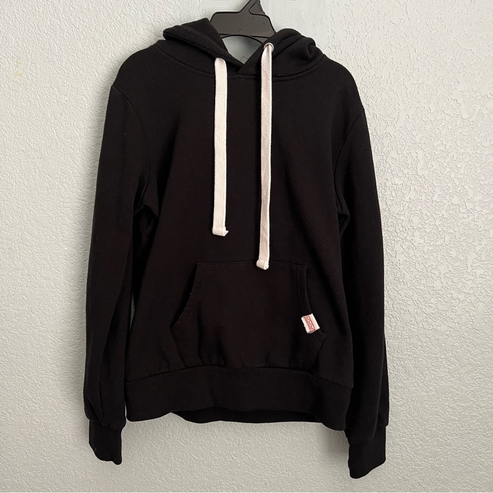 Reflex Black Hoodie Womens Medium Minimal Basic Pullover Cozy Athleisure